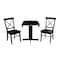 International Concepts Round 36 in Dual Drop Leaf Table with 2 X-Back Chairs, Black, 36 in W, 36 in L, 30 in H, Wood K46-36RP-C613P - alternate 3